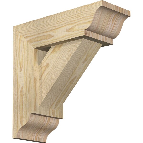 Ekena Millwork Traditional Traditional Rough Sawn Bracket w/ Offset Brace, Douglas Fir, 6"W x 16"D x 16"H BKT0604X16X16TRA01RDF - main